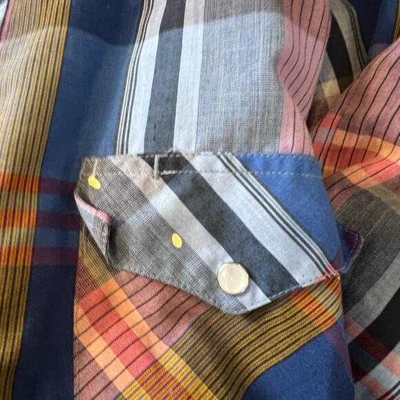 Wrangler Shirt Mens 17 1/5 36 Cowboy Cut X-Long Tails Long Sleeve Pearl Snap - Picture 9 of 9